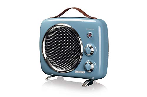 Ariete 808 - Calefactor vintage, frío y cálido, termostato ajustable, asa para fácil transporte, 2000 W, color azul claro Ariete 808 - Calefactor vintage, frío y cálido, termostato ajustable, asa para fácil transporte, 2000 W, color azul claro