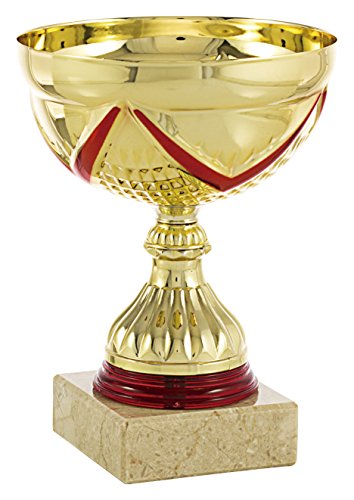 Art-Trophies TP117 Trofeo Deportivo Cinta Oro, Dorada/Rojo, 11 cm