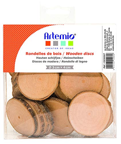 Artemio - Discos de Madera (180 g, 40 Unidades), Color marrón Madera Artemio - Discos de Madera (180 g, 40 Unidades), Color marrón Madera