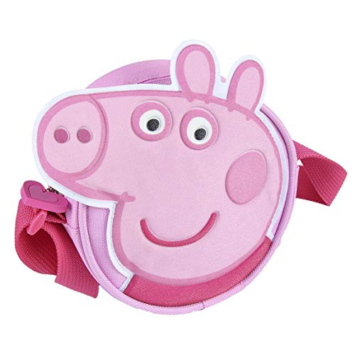 ARTESANIA CERDA Bolso Bandolera Peppa Pig, Mochila para Niñas, Negro (Negro), 5x14x14 cm (W x H x L)