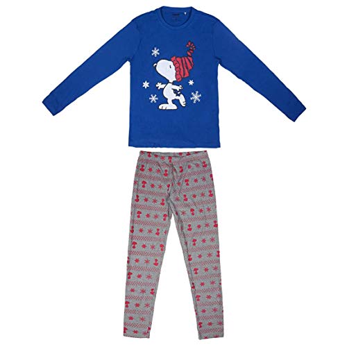 Artesania Cerda Largo Snoopy Conjuntos de pijama, Azul (Azul 37), L para Mujer