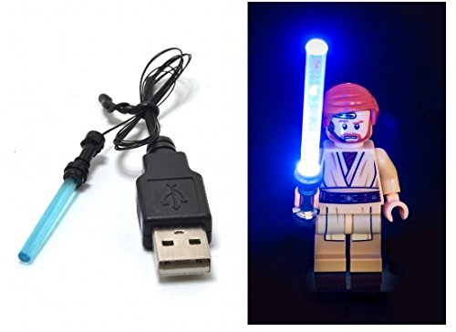 ARUNDEL SERVICES EU LED Azul Sable de luz para lego Minifigure Star wars Juguetes Kit de luces Lego Sable de luz Led luces de lego luces lego Bloques de construcción Compatible con Lego