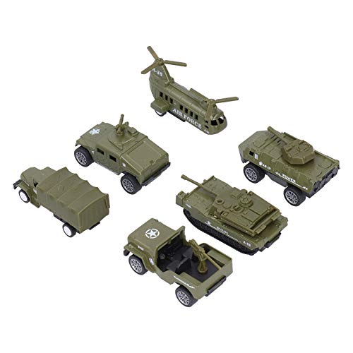 Asixxsix 1:64 Modelo de vehículos Militares, Embalaje Original estándar Internacional Modelo de vehículos Militares, Resistente a caídas para niños Adultos niños niñas(One Set (6 Styles))