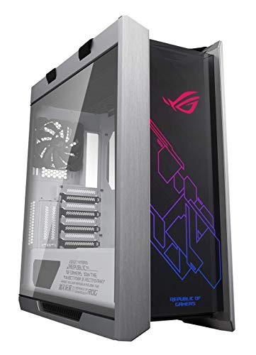 Asus ROG Strix Helios White Edition ATX Mid Tower Estuche para Juegos, con Tres Paneles de Vidrio Templado Ahumado y construcción de Aluminio Cepillado Refinado, y tecnología Aura Sync