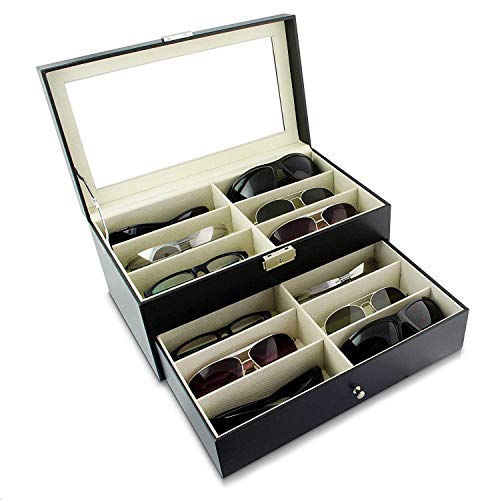 Asvert Cajas para Gafas 12 Colecciones Gafas Organizador Guardar Gafas de Sol Gafas de Lectura 33 x 19 x 15cm, Regalo,Negro Asvert Cajas para Gafas 12 Colecciones Gafas Organizador Guardar Gafas de Sol Gafas de Lectura 33 x 19 x 15cm, Regalo,Negro