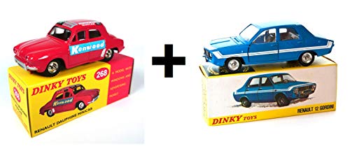 ATLAS / DeAgostini Set of 2 Dinky Toys Cars : Renault Dauphine Minicab Kenwood + R12 Gordini / Norev (Ref: 268 + 1424G)
