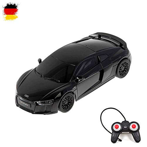 Audi R8 V10 Plus Black Edition – Vehículo teledirigido Modelo Auto Licencia Carreras Escala 1: 24 con Control Remoto