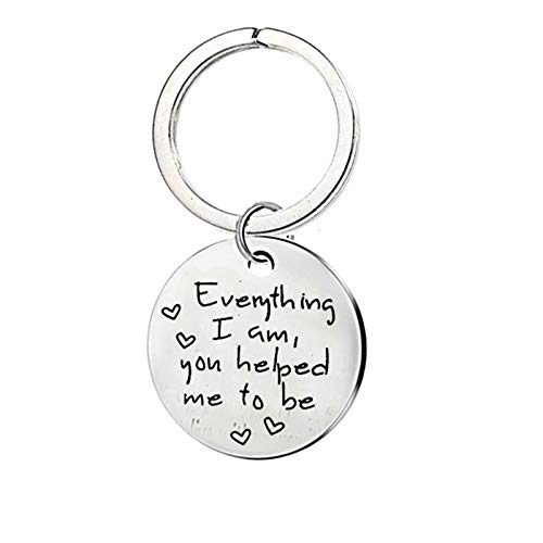 AueDsa Llaveros Acero Inoxidable Llavero de Mujer Redondo Placa con Grabado Everything i Am You Helped me to be Llavero Redondo Plata Llavero para Hombre AueDsa Llaveros Acero Inoxidable Llavero de Mujer Redondo Placa con Grabado Everything i Am You Helped me to be Llavero Redondo Plata Llavero para Hombre