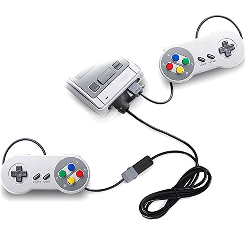 AURALLL Cable de extensión del Controlador clásico de NES 3M / 10FT (Paquete de 2) para SNES Classic, NES Classic, Wii, Wii U 8 Controladores y más sin Controlador y Host