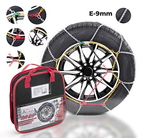 Autolabel AUDKNS Juego de 2 Cadenas de Nieve Metálicas Safe Grip Eslabón 9mm. Homologadas TÜV ÖNORM según Medidas de neumáticos, Talla 90 Autolabel AUDKNS Juego de 2 Cadenas de Nieve Metálicas Safe Grip Eslabón 9mm. Homologadas TÜV ÖNORM según Medidas de neumáticos, Talla 90
