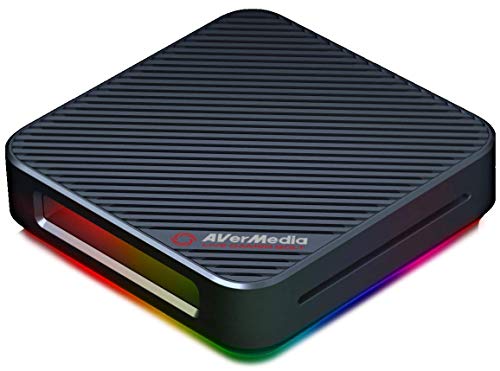 AVerMedia Live Gamer Bolt - Caja de Captura de vídeo 4K p60 HDR Pass-Through, Ultra Baja Latencia, HDMI 2.0, luz Brillante RGB, conexión Sencilla y rápida con Las Plataformas PS4, Xbox