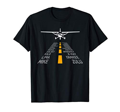 Avión Piloto Pista Aeropuerto Alfabeto fonético Radiocontrol Camiseta