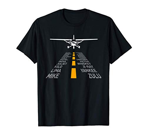 Avión Piloto Pista Aeropuerto Alfabeto fonético Radiocontrol Camiseta Avión Piloto Pista Aeropuerto Alfabeto fonético Radiocontrol Camiseta