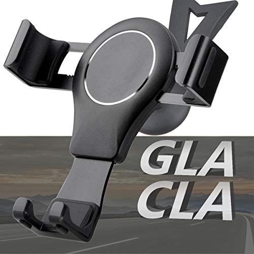 AYADA Soporte Movil Coche para Mercedes Benz GLA/CLA, 360 Rotatable Car Phone Holder Soporte Telefono Gravity Metalico Aluminio Silicio Sturdy HandsFree Nonslip Universal Mercedes Phone Mount(Negro)