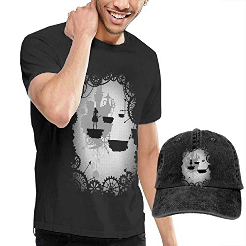 AYYUCY Camisetas y Tops Hombre Polos y Camisas, Dingtai Alice in Limbo Men's Short Sleeve T Shirt and Adult Washed Cowboy Hat