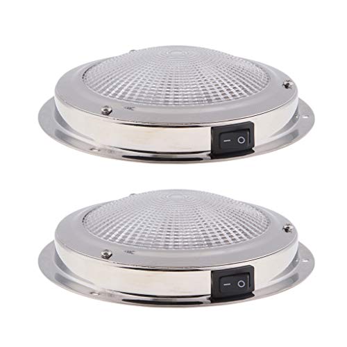 B Baosity 2 PCS 12V 10W 138mm Acero Inoxidable Barco Marino Techo Cabina Cúpula Luz Interior B Baosity 2 PCS 12V 10W 138mm Acero Inoxidable Barco Marino Techo Cabina Cúpula Luz Interior