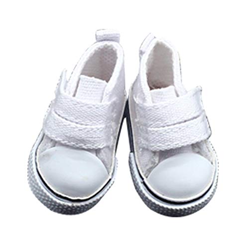 babysbreath17 1 Zapatos de Lona muñeca Par 5 cm seakers muñeca de Juguete Calzado Deportivo Zapatillas de Tenis para niños Juguetes del Regalo Blanco 5 * 2.6cm