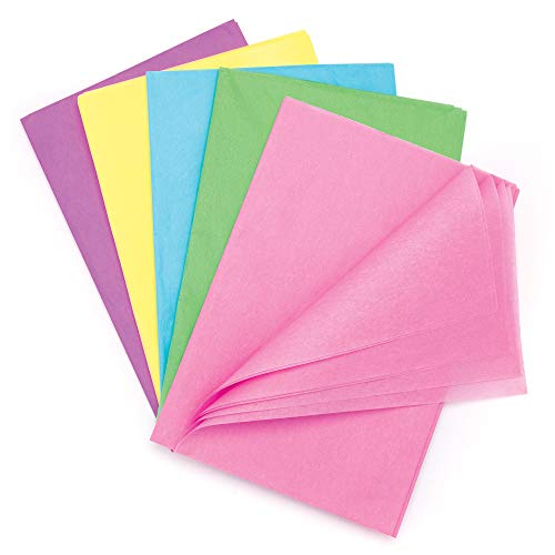 Baker Ross Pack ahorro de papel seda en tonos pastel (Paquete de 25) Perfecto para manualidades de primavera para niños