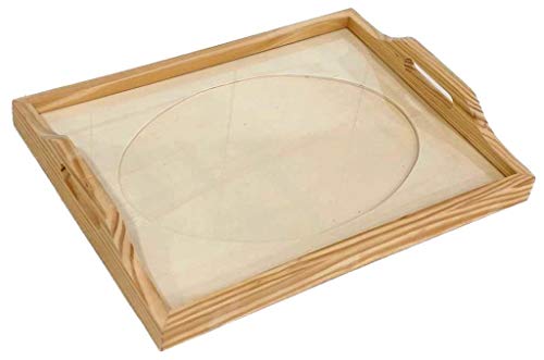 Bandeja cristal para labores. Interior ovalado. En madera en crudo, para pintar. Medida exterior (ancho/fondo/alto): 43 * 33 * 7 cms. Medida interior passepartout 33 * 23 cms Bandeja cristal para labores. Interior ovalado. En madera en crudo, para pintar. Medida exterior (ancho/fondo/alto): 43 * 33 * 7 cms. Medida interior passepartout 33 * 23 cms