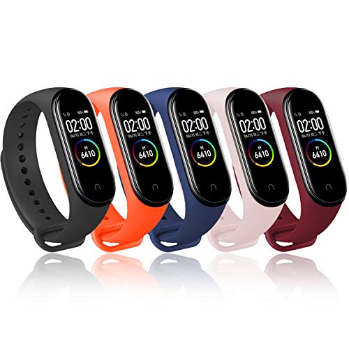 BANGTING 5 PCS Correa Compatible con Pulseras Xiaomi Mi Band 3/4, Correas para Fundas Mi Fit Band 4 My Band 3 Inteligente Funda Miband3 Pulsera Reloj Silicona Banda Reemplazo BANGTING 5 PCS Correa Compatible con Pulseras Xiaomi Mi Band 3/4, Correas para Fundas Mi Fit Band 4 My Band 3 Inteligente Funda Miband3 Pulsera Reloj Silicona Banda Reemplazo
