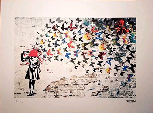 BANKSY - Headshot Butterfly litografía firmada y numerada BANKSY - Headshot Butterfly litografía firmada y numerada