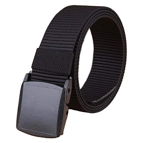 Bansga Cinturón militar Cinturón táctico para exteriores Hombres y mujeres Correas YKK POM Cinturones de hebilla de plástico para hombre de lujo correas casuales correas Negro(YKK)