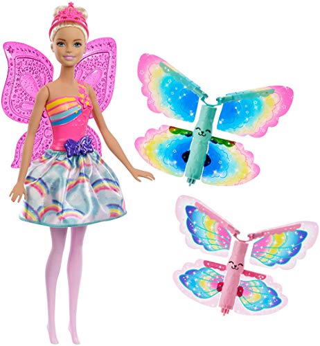 Barbie Dreamtopia, muñeca Hada alas mágicas rubia, juguete +3 años (Mattel FRB08)