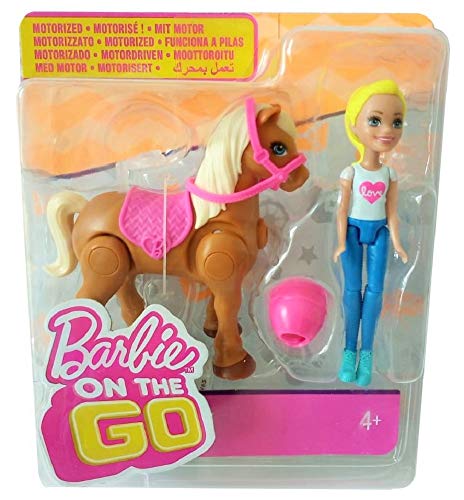 Barbie Mattel on The go - Muñecas y caballo (caballo marrón claro)