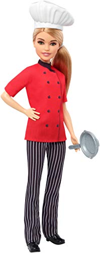 Barbie Quiero Ser Chef, muñeca rubia con accesorios (Mattel FXN99)