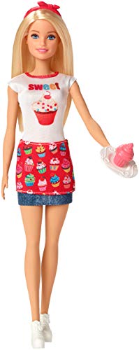 Barbie Quiero Ser pastelera, muñeca con accesorios y cupcakes (Mattel FHP65)