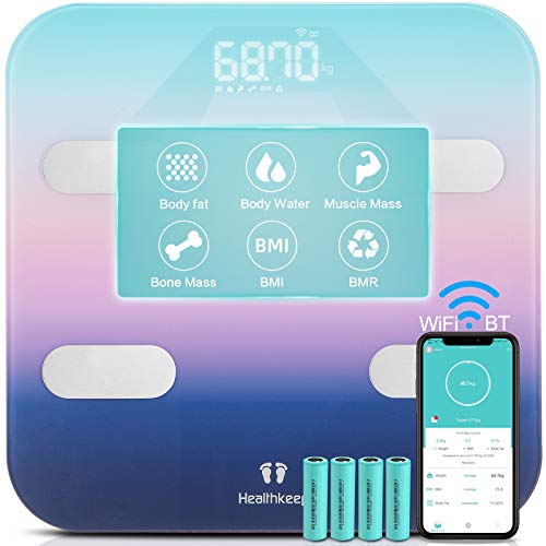 Báscula Grasa Corporal Báscula Baño Conexión WiFi y Bluetooth, Talla Grande Báscula Inteligente de Alta Precisión, Monitores de Composición Corporal con APP para Andriod y IOS Smartphone Báscula Grasa Corporal Báscula Baño Conexión WiFi y Bluetooth, Talla Grande Báscula Inteligente de Alta Precisión, Monitores de Composición Corporal con APP para Andriod y IOS Smartphone