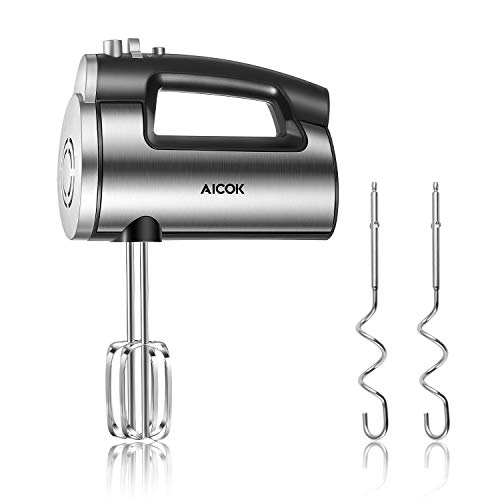 Batidora de Varilla Acero Inoxidable Batidora de Repostería con 6 Velocidades y Función Tubro, Incluye 2 Batidores & 2 Ganchos para Masa, Diseño de Expulsión de un Botón (Potencia Máxima de 300 W) Batidora de Varilla Acero Inoxidable Batidora de Repostería con 6 Velocidades y Función Tubro, Incluye 2 Batidores & 2 Ganchos para Masa, Diseño de Expulsión de un Botón (Potencia Máxima de 300 W)