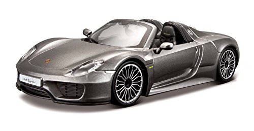 Bburago Coche Metal Porsche 918 Spyder, Color Gris (18-21076GY) Bburago Coche Metal Porsche 918 Spyder, Color Gris (18-21076GY)