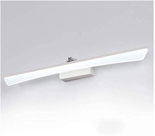 BBZZ Espejo de luces de espejo delantero – acrílico simple moderno LED para cuarto de baño, tocador, tocador, espejo creativo luz frontal (edición, luz blanca, tamaño, 60 cm), color blanco.