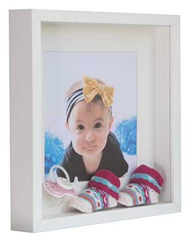 BD ART 23 x 23 cm Box 3D Marco de Fotos con Paspartu 13 x 13 cm, Blanco BD ART 23 x 23 cm Box 3D Marco de Fotos con Paspartu 13 x 13 cm, Blanco
