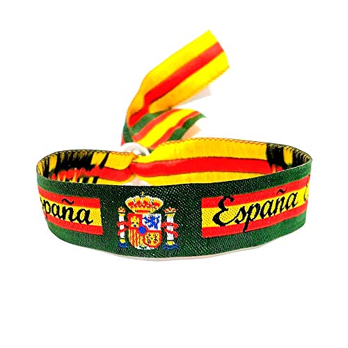 BDM Pulsera de la Bandera de España con el Escudo Nacional y Fondo en Color Verde de la Guardia Civil, es Ajustable y Unisex. Un Regalo Original