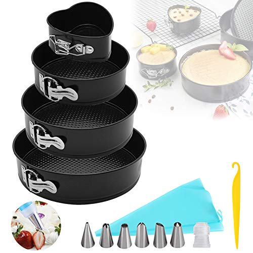 BEANKI Molde de Horno Desmontable, Moldes para Pasteles Set, Moldes Reposteria (4''7''9''10'') Corazon Redondo Spring Forma Set, Antiadherente Molde Tarta, Cake Pan para Hogar, Cumpleaños, Bodas BEANKI Molde de Horno Desmontable, Moldes para Pasteles Set, Moldes Reposteria (4''7''9''10'') Corazon Redondo Spring Forma Set, Antiadherente Molde Tarta, Cake Pan para Hogar, Cumpleaños, Bodas