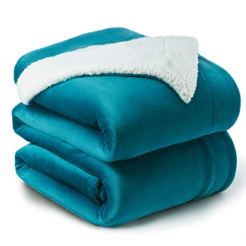 Bedsure Manta Reversible de Franela/Sherpa 220x240cm - Manta para Cama 135/150 de 100% Microfibra Extra Suave - Manta de Felpa Turquesa Bedsure Manta Reversible de Franela/Sherpa 220x240cm - Manta para Cama 135/150 de 100% Microfibra Extra Suave - Manta de Felpa Turquesa