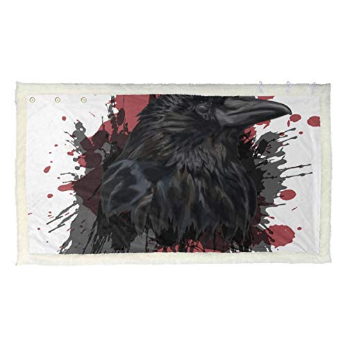 BEITUOLA Manta de Tiro multifunción,Retrato de Cuervo estilizado,Nuevas Mantas Personalizadas personalizadas-80 * 135cm