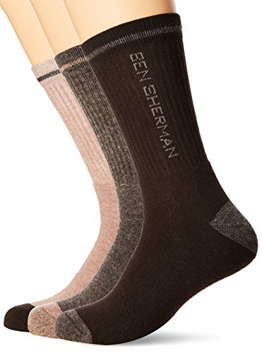 Ben Sherman Socks Calcetines de deporte, Beige (Light Beige/Mid Beige/Dark Beige 3pkd), 7/10/2019 (Talla del fabricante: 7-11) (Pack de 3) para Hombre