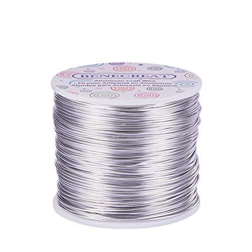 BENECREAT 150m Alambre de Aluminio Anodizado Fabricación de Artesanías Rebordeado Alambre de Artesanía de Aluminio de Color Floral (1mm- Plata) BENECREAT 150m Alambre de Aluminio Anodizado Fabricación de Artesanías Rebordeado Alambre de Artesanía de Aluminio de Color Floral (1mm- Plata)