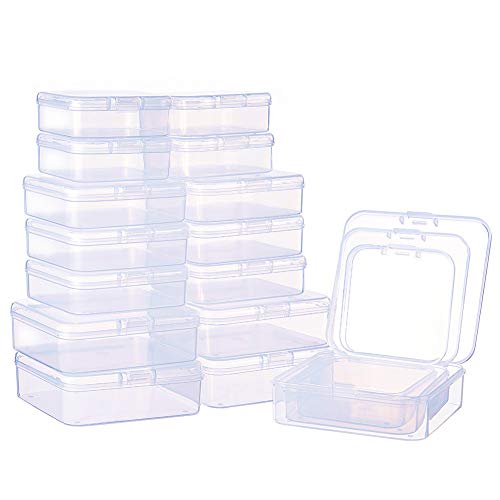 BENECREAT 27 Pack Caja de Contenedores de Almacenamiento de Plastico Transparente de Tamaño Mixto, Pequeña, con Tapa para Artículos, Pildoras, Joyas