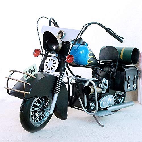 BENGKUI Escultura,European Off-Road Iocomotive Iron Motocicleta Minaiture Modelo Metal Moto Escritorio Decoración del Hogar Juguetes para Niños Regalos De Cumpleaños, Amarillo