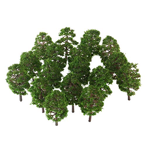 BESPORTBLE - Lote de 20 árboles artificiales arquitectónicos micro9 cm, imitación paisaje, modelo de árbol paisaje