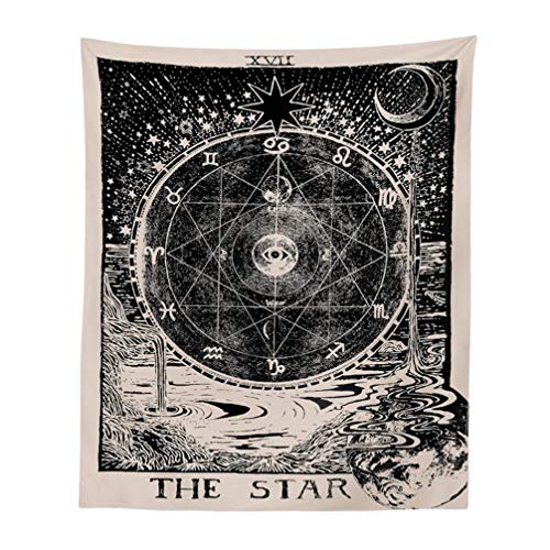 BESPORTBLE Tapestry Unique StylishTapestry,Bedroom Wall Tapestry Divination Astrology Tapestry Sun Moon Star Wall Tapestry