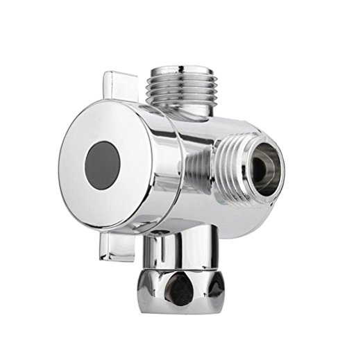 BESTOMZ Válvula de desvío de la cabeza de ducha T-adapter G1 / 2 de tres vías para ducha manual (Chrome)