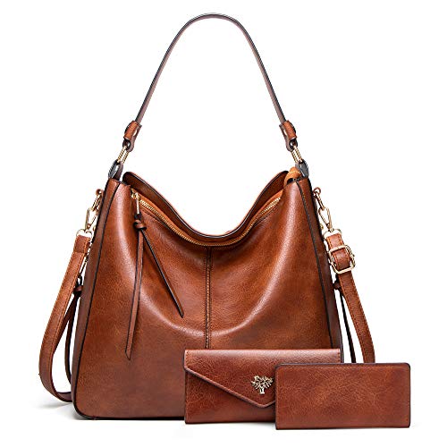 BestoU Bolsos de Mujer Bolso Bandolera Tote Grande De Hombro Bolsos PU Cuero Billetera 3pcs Set (marrón) BestoU Bolsos de Mujer Bolso Bandolera Tote Grande De Hombro Bolsos PU Cuero Billetera 3pcs Set (marrón)