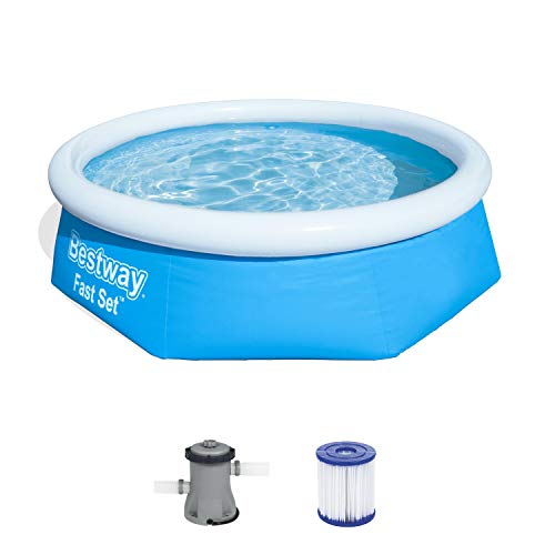 Bestway Fast Pool Set 244x66 cm, mit Filterpumpe Piscina (244 x 66 cm, con Bomba de Filtro), Azul Bestway Fast Pool Set 244x66 cm, mit Filterpumpe Piscina (244 x 66 cm, con Bomba de Filtro), Azul