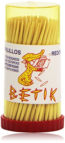 Betik - Palillero de plástico con palillos de dientes redondo