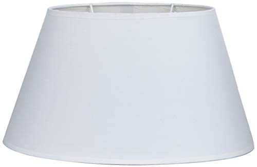 Better & Best Oval 35 Cm Blanca Pantalla de lámpara de Algodon, Forma Ovalada, Lisa, de 35x22 cm, Color